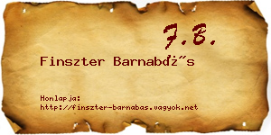 Finszter Barnabás névjegykártya